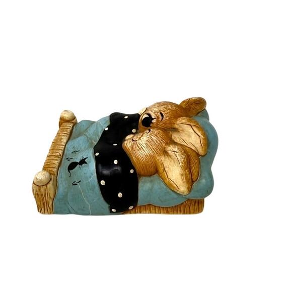 Vintage Pendelfin Stoneware Rabbit Figurine Twins Made in England Handpainted - Picture 3 of 6